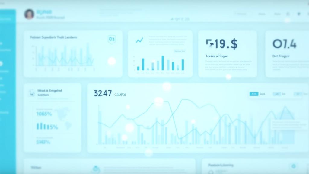Illustration of data analytics dashboard with educational metrics and student profiles